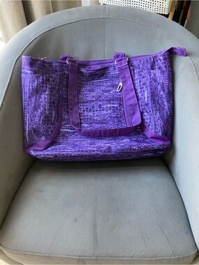 High Sierra Purple Patterned Multifunctional Laptop Shoulder Tote Bag Like-New